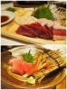 上：馬刺しは色々な部位が楽しめます　下：お刺身もご用意してます「隠れ昭和酒場 てげてげ」