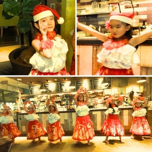 子供達のサンタ帽姿、とても可愛かった~！「一緒に楽しく踊りましょう！那珂川市フラダンス教室　レイマカナアロハ　発表会、イベントもあります！」