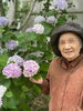 口角が上がっています。「紫陽花を見に行きました。」