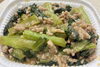 小松菜と挽き肉の味噌炒め「八王子シフォンケーキ　　　G&Bみづき」