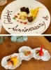 お祝いのプレートも！
料理の盛り付けにもこだわっています。「teppan steak＆vege dining 樹（ITUKI）」