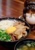 とくしま丼　750円　そば米汁は小うどんに変更できます「けんど茶屋」