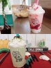 上：Ｗストロベリースペシャル
下：あずき宇治抹茶ホイップ「BANANA MANIA（バナナ マニア）」