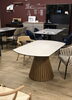 天板を回転するだけで、簡単に長方形に変身します　130×80cmのコンパクトサイズ「【再入荷情報】　ダイニングテーブル　伸長式テーブル　円形テーブル　ナチュラルモダン　ナチュラルインテリア　家具選び　家具探し　インテリアコーディネート　お得な情報　家具セール　【下諏訪町おしゃれ家具＆雑貨店】　　」