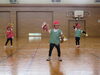 ポンポンをもってお遊戯　「「年長さんのお芋掘り」と「運動会予行練習」」