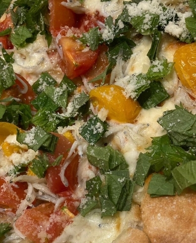 しらすとミニトマト、大葉のピッツァ〜チチニエッリー「ディナー『春のシーズンメニュー！』今だけの季節の味をどうぞ。」