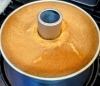 完成です。「バニラ香るふわふわシフォンケーキ焼けました♪」