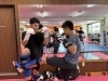 会員さん同士でルールを決めて蹴りの練習中👍🏻「 【キャンペーン実施中‼️】　 FIELD-RING 千葉市美浜区〖JR稲毛海岸駅　駅近』キックボクシング＆ボクシング」