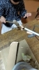 木づちを初めて使う「木づちを使って」