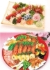 （上）刺身盛り合わせ
（下）京風前菜盛り合わせ「銚子屋」