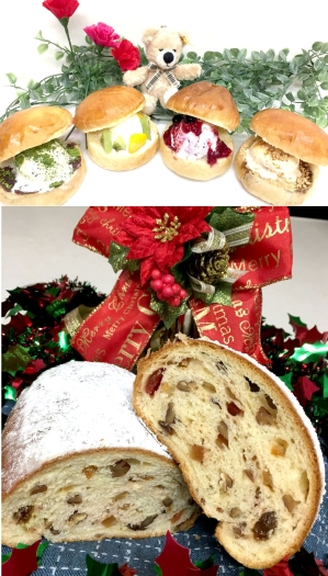 上）夏季限定「アイスパン」
下）クリスマスの「シュトーレン」「手づくりパン工房 Ichiyu」