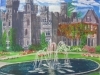 「絵画教室生徒作品 「噴水のある庭園」」