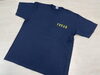オリジナルTシャツ　前　ネイビー黄文字　XL「オリジナルTシャツ販売開始」