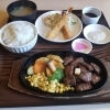 サイコロステーキ&エビフライ定食