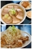 上　絶品のチャーシューメン
下　大人気あぶらーめん「麺＆ダイニング 坂新」