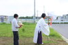 いつもお世話になっている水田天満宮様。「モデルハウス着工♪」