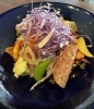 野菜たっぷり！とれたて魚介の特製サラダを堪能・「今日のランチです！徳島駅前の阿波観光ホテルです」