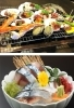 （上）炭火焼き磯自慢
（下）プレミアム八戸前沖銀サバ刺身「イサバのかっちゃの店 肴町のらぷらざ亭」