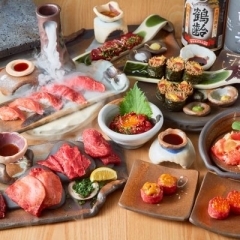 《日本酒含む2H飲放付》絶品肉寿司とA5和牛など11種の焼肉を堪能できる特別プラン全22品