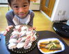 「釣った魚で晩御飯できました！！」
