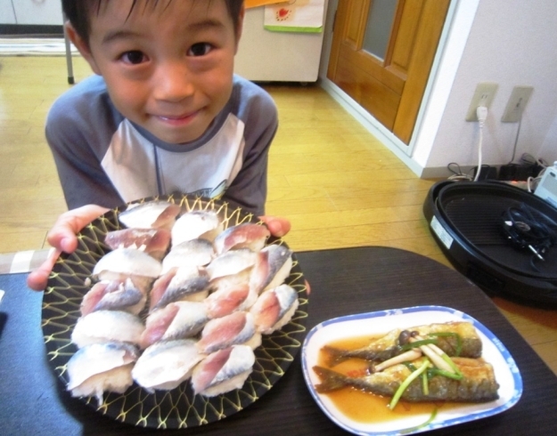 「釣った魚で晩御飯できました！！」