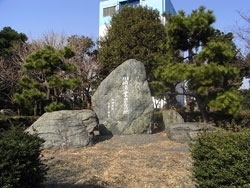 この碑は「伊予石」という銘石で作られてるんだって。