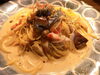 チキンとキノコのクリームパスタ「チキンチャップ♡」