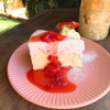 二層のチーズケーキ「いちごフェア大人気です🍓　静岡/焼津/大井川/吉田/ランチ/デザート/フレンチトースト/コッペパン/テイクアウト」