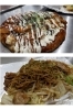 上：ふわトロ食感のお好み焼き
下：大磯屋の焼きそば麺を使用「お好み焼き 三河多田屋 安城本店」