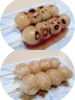 上：タレが美味『みたらしだんご』
下：土日祝限定『揚げだんご』「亀家本舗」