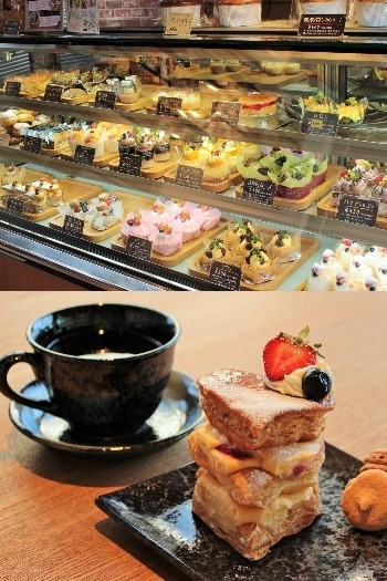 お好きなケーキとドリンクを
喫茶スペースにてお召し上がり下さい「菓子職人Chez Miura's（シェ・ミウラ）」