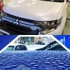 上　クリスタルキーパー新車施工の艶
下　クリスタルキーパーの撥水力「ファンファクトリー帯広店」
