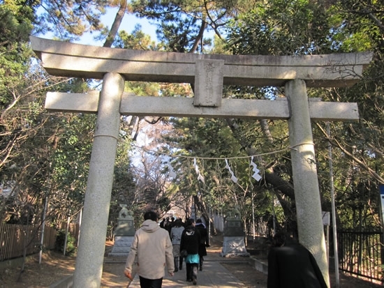 階段を上ると鳥居が。くぐってさらに進みます。