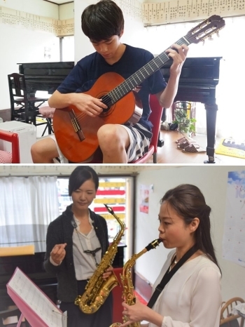 ギター教室、サックス教室には社会人のかたも♪「済木・百武音楽教室」