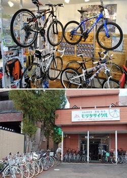 平岡の住宅街にあります。「自転車修理・買取・販売 モリタサイクル」