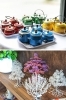 上：空き缶リメイク雑貨、下：ワイヤーアートツリー「ハンドメイドマルシェ ぺルルコットン」