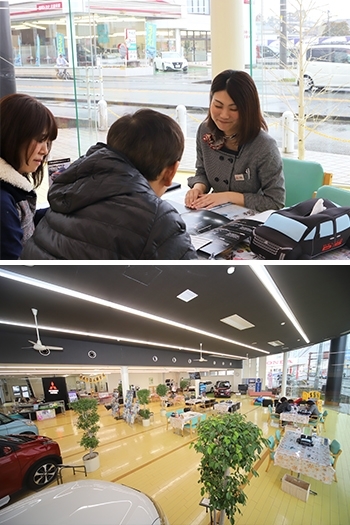 広い店内には楽しい展示を多数ご用意♪
お気軽にお尋ねください。「九州三菱自動車販売株式会社 久留米支店」
