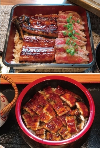 鰻×牛（曜日・数量限定）
和牛赤身の炭火焼ステーキを使用「浜名湖鰻 うな鶴」