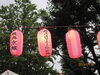協賛した「せざきYOYO俱楽部」の<br>提灯もありました。<br>二日目は雨のため、模擬店・<br>花火大会のみでした。