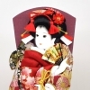羽子板[かれん金彩]　出飾り台付　10号