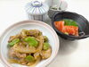 豚バラ肉とそら豆のオイスター炒め「   ○・。＊　週替わりアザレアランチ　＊。・○」