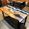 レジンリバーテーブル天板　レジンテーブル　ミシン脚テーブル　ディスプレイ レジンテーブル、リバーテーブル、ダイニングテーブルのご紹介