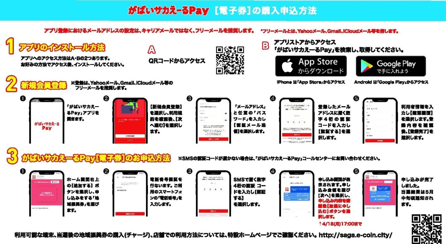 佐賀市プレミアム付地域振興券「がばいサカえーるPay・地域振興券」の