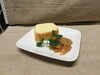スフレチーズケーキ　焼きりんご添え「黒板メニュー」