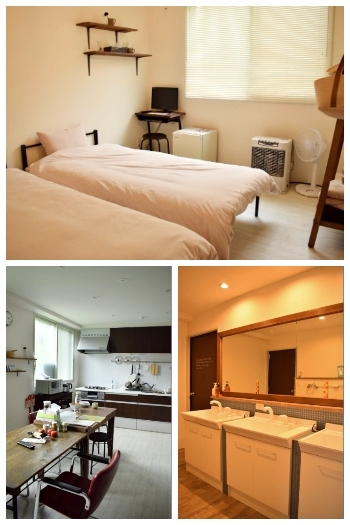 宿泊ツインルーム
3階は女性専用フロア　シャワー室・キッチン有り「SHARE APARTMENT TORINOS」