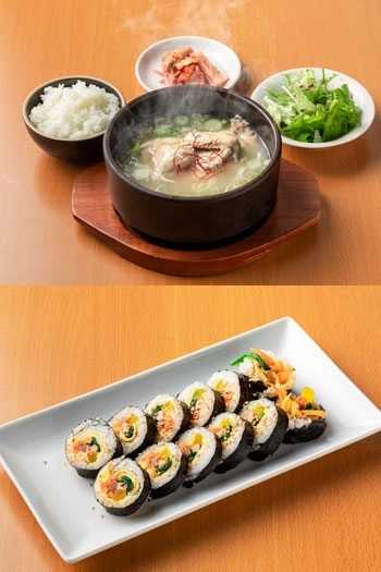 日替わりメニュー例（上）　キムチ・キンパなどテイクアウトOK「韓国料理 とん家゛」