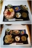上　名物鮭親子せいろ御膳
下　人気Ｎｏ．１天丼定食「食堂わたなべ」