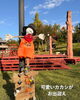 「八色の森公園がハロウィン仕様に！夜はライトアップもしているよ。」