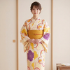 日本製生地・日本染め 高級レディース浴衣単品（綿100% / Mサイズ）大柄マルチフラワー