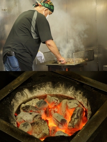 最後に一気に焼き上げて旨味をお肉に閉じ込めます。「宮崎地鶏屋」